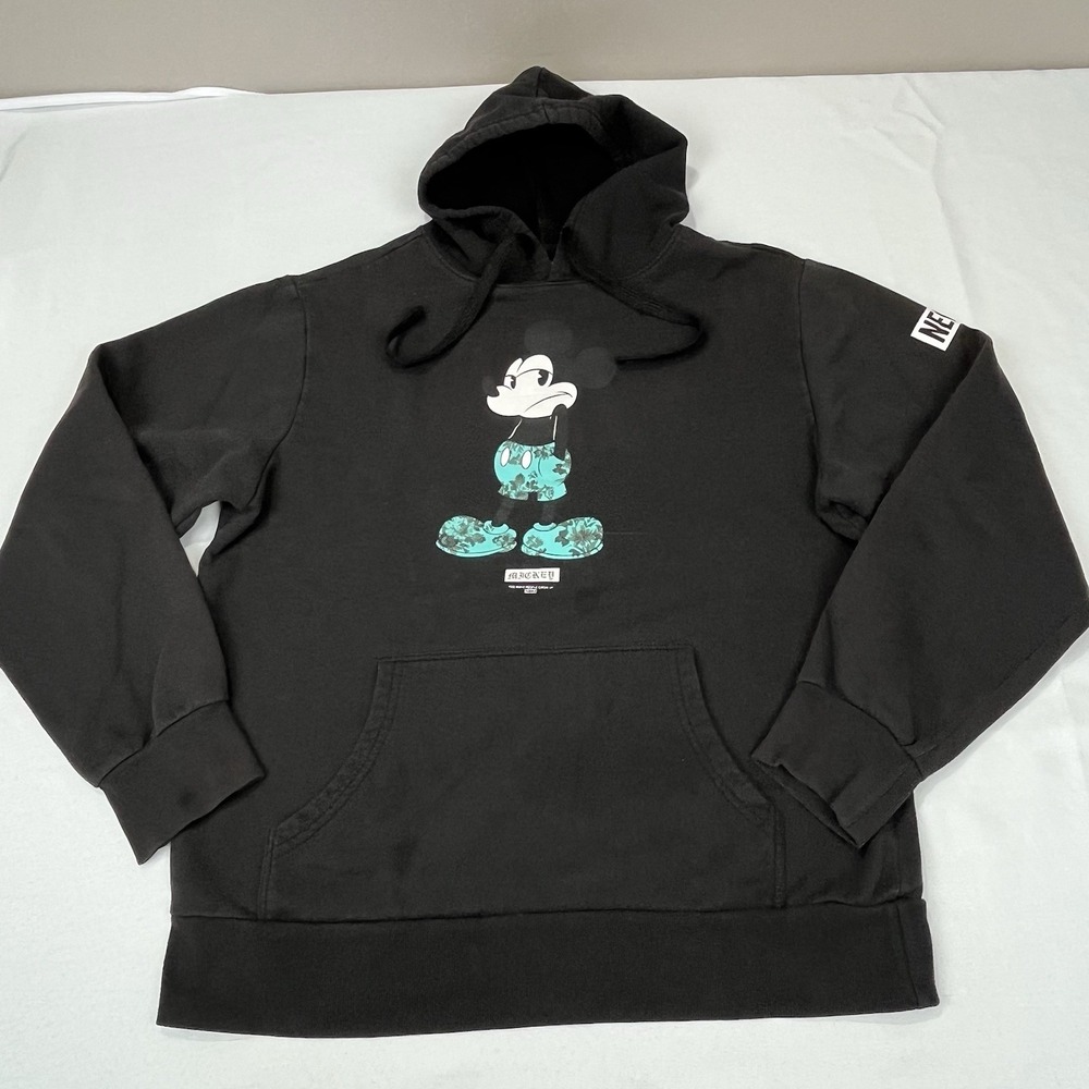Disney Collection x NEFF Mens Medium Mickey Mouse Black Hoodie Sweatshirt Cotton